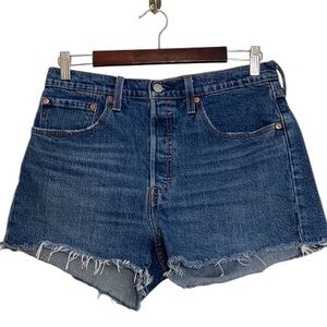 Levi's Shorts Womens 30 Blue Jean 501 Original Fit High Rise Denim Cut Offs